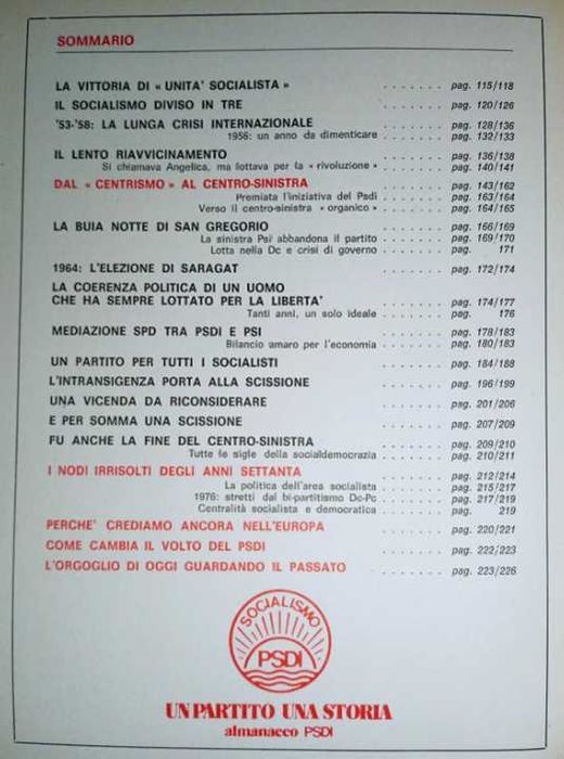 Livro PSDI Un partito una storia Almanacco Congresso 1982 PRE EDIZIONE