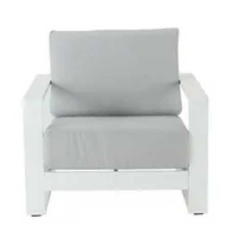 Conjunto de jardim Athena Naterial Branco com almofadas cinza