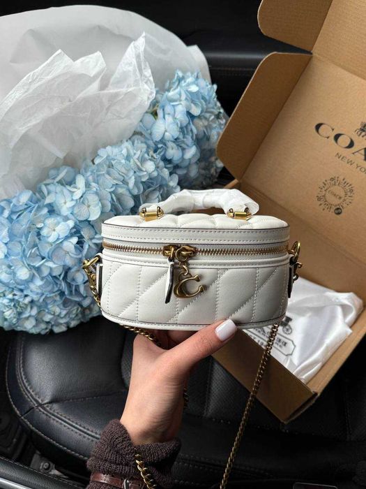 Coach Trail Crossbody 17 With Pillow Quilting White/Gold