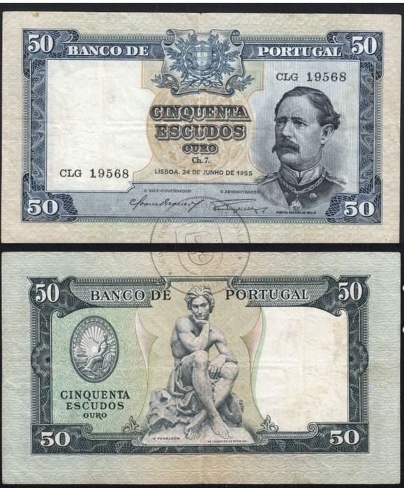 10 Notas 50 escudos 1955 sequenciais sem circulação