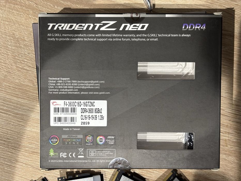 Оперативна память TridentZ neo. По 8GB кожна