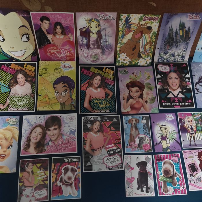 Zestaw karteczek do segregatora Witch gładkie,również inne z brokatem.