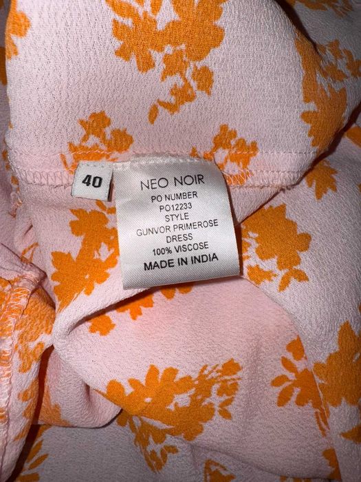 Sukienka wiskozowa boho Neo Noir kwiaty pastelowa na lato M/L 40