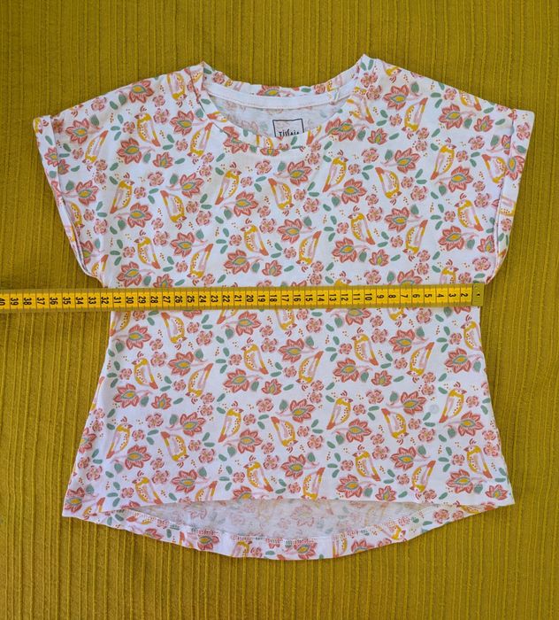 Blusa Menina com passarinhos Algodão, 6 Anos