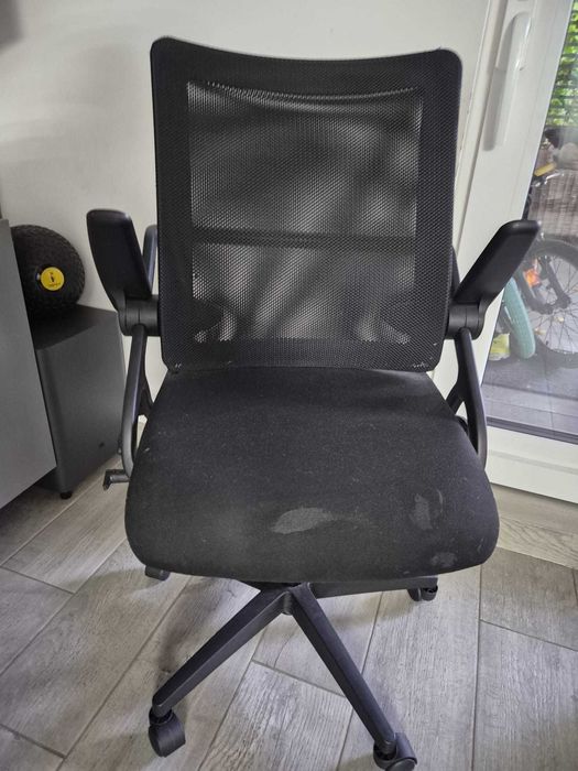 Fotel skórzany biurowy CHESTERFIELD szary ANTYCZNY bujany + czarny