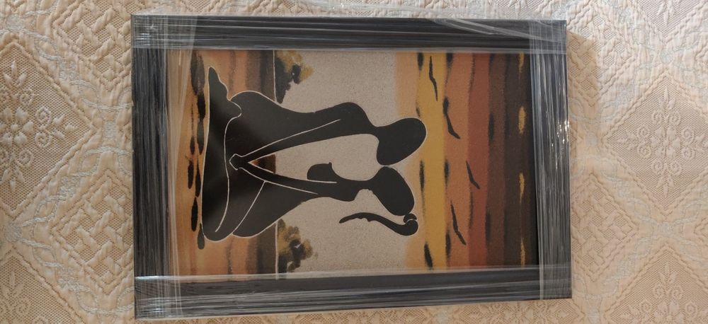 Quadro / Tela / Pintura de areia - SUNSET LOVERS - feito à mão