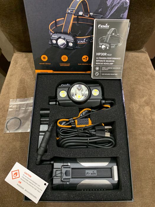 Налобний ліхтар Fenix HP30R V2.0/2акб Fenix 21700/3000 люмен/павербанк