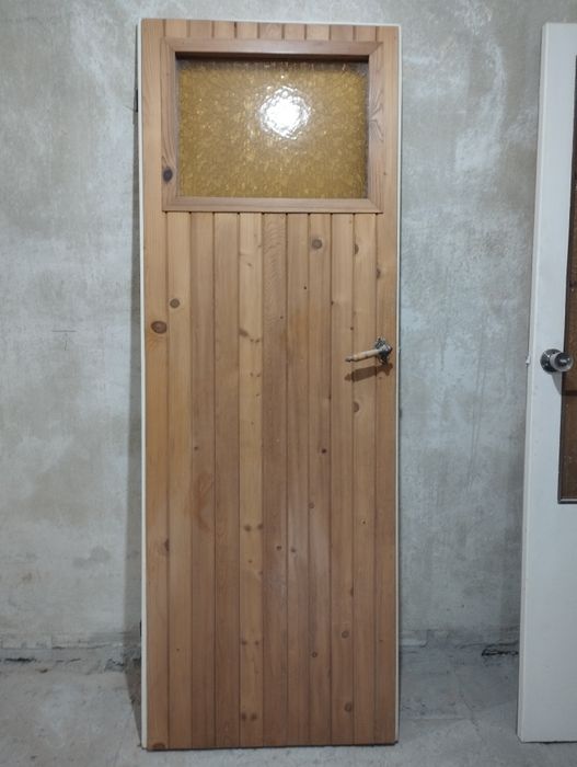 Drzwi 70 używane retro vintage PRL łazienkowe  ok. 72x200 prawe