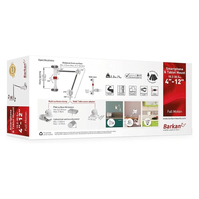 Uchwyt mocujący do tabletu dla urządzeń 4-12 cali,