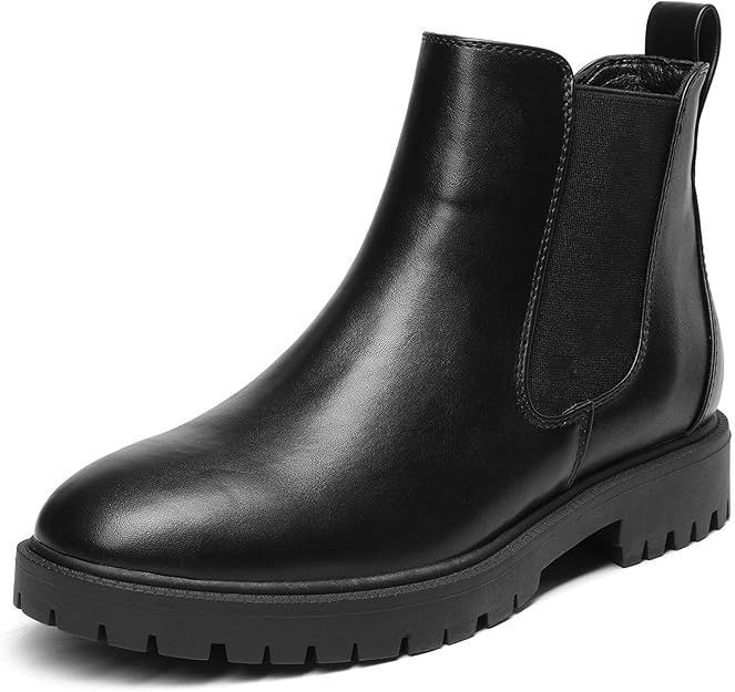 Women's Chelsea Ankle Boots - Low Heel Memory Foam - Black 41