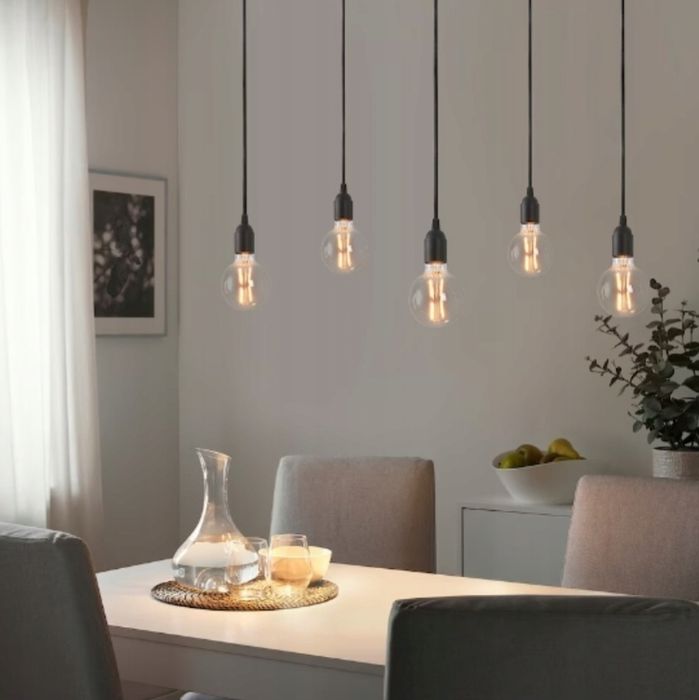 IKEA BENGTSBOL Lampa wisząca na 5 żarówek, czarny, E27