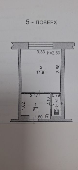 Продам 1кв(18.5м)