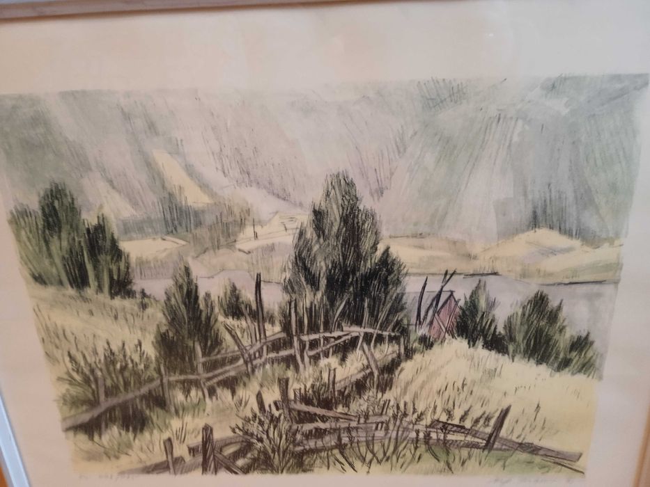 Alf Trana, litografia, krajobraz