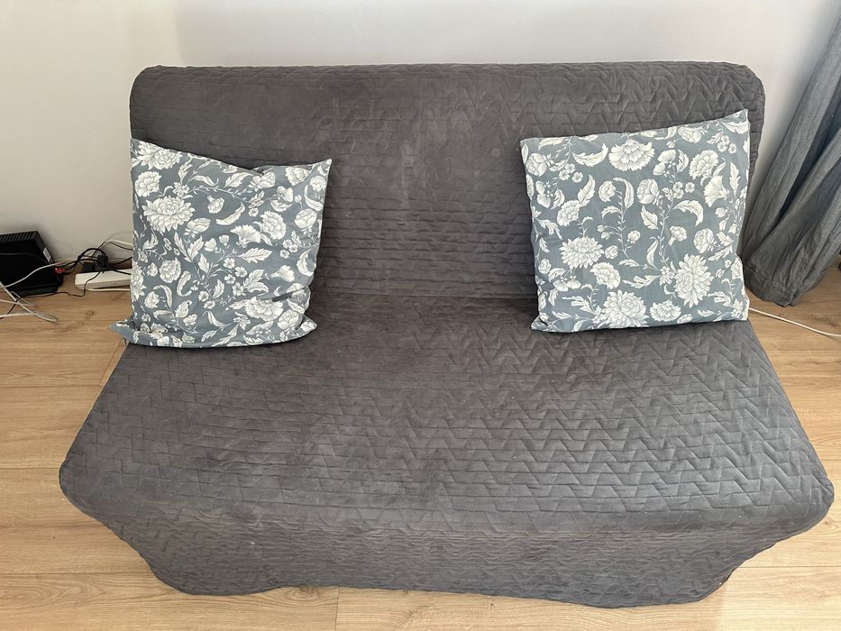 Lycksele lovas sofa 2-osobowa ciemnoszara z pokrowcem