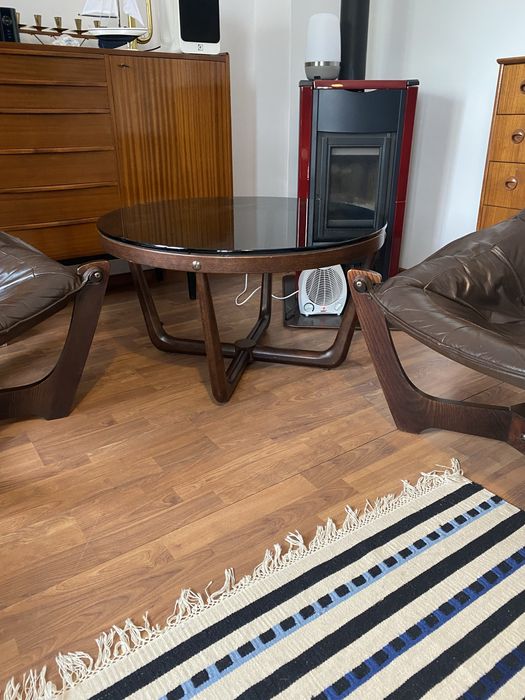 Fotel skórzany Luna Odd Knutsen, design , skandynawski, mid century