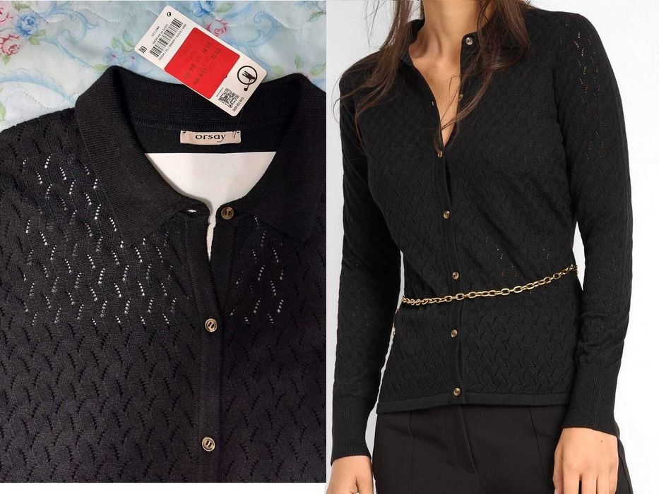 Sweter kardigan M 38 czarny cienki Orsay Nowy z metką