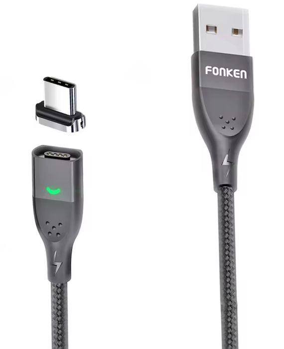 Cabo magnético 3A USB-C 2m - portes grátis