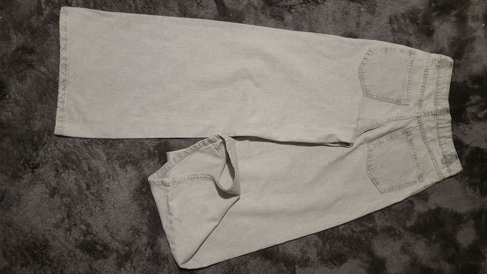 Jeans szeroka nogawka szary jasny sinsay 34