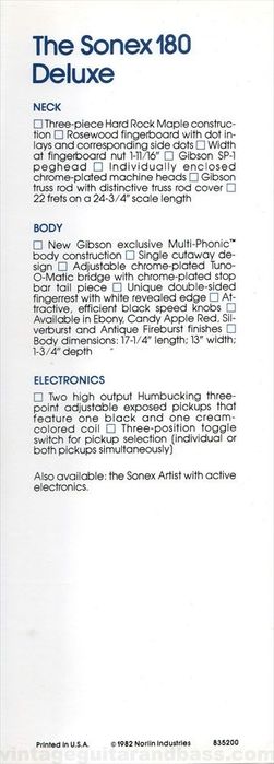 Guitarra Gibson Sonex - 180 Deluxe (1981) USA