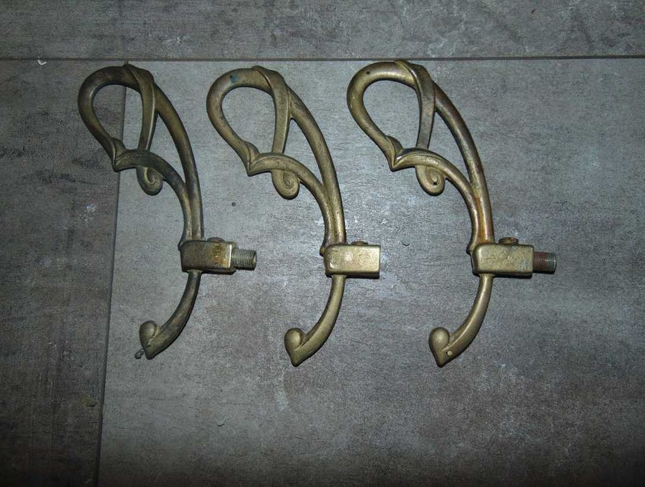 Secesyjne mosiężne części do żyrandol,wys.17 cm.cena za 1 sztukę