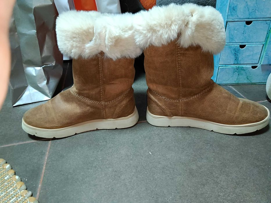 Botas de cano médio com pelo - Zara Kids - N. 34