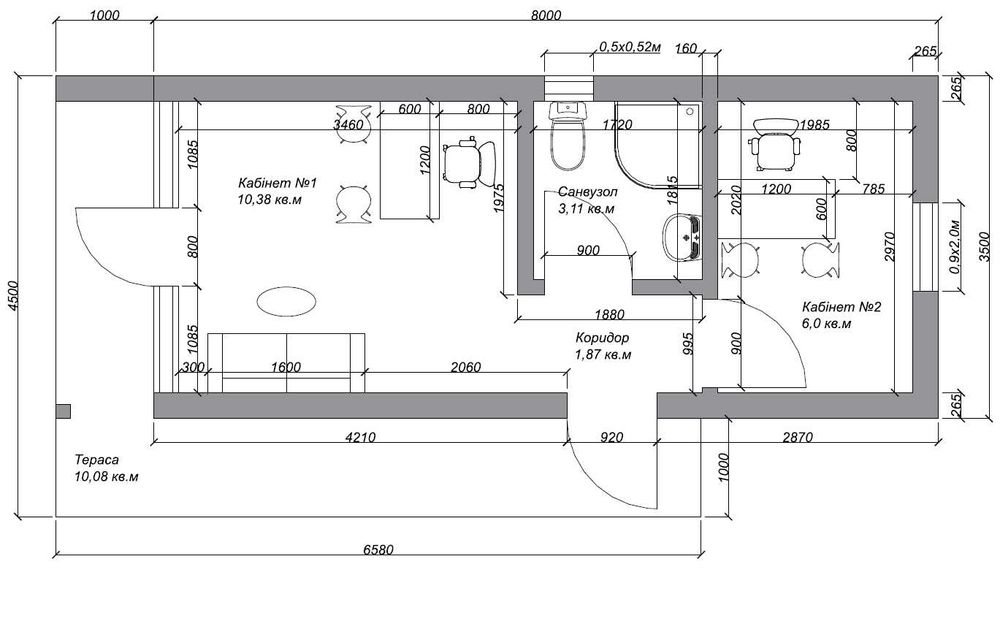 Міні-будинок 28 м2 з терасою. Ідеальне рішення для гір чи озера
