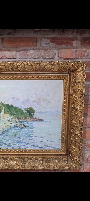 Cesar Bentivoglio(1868–1952)– duży obraz olejny na płótnie, pejzaż, z