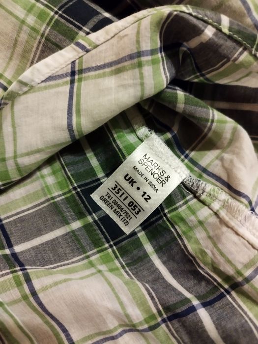 Bluzka koszulowa damska Marks & Spencer rozmiar 12 kratka