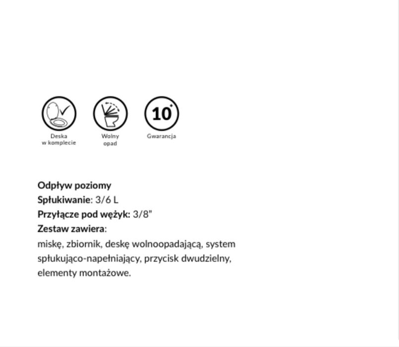 Kompakt Lario Kuchinox VLK_604P deska wolnoopadająca / caly komplet