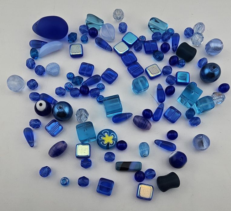 Koraliki szklane 100szt Jablonex mix Extra Niebieski szafirowy