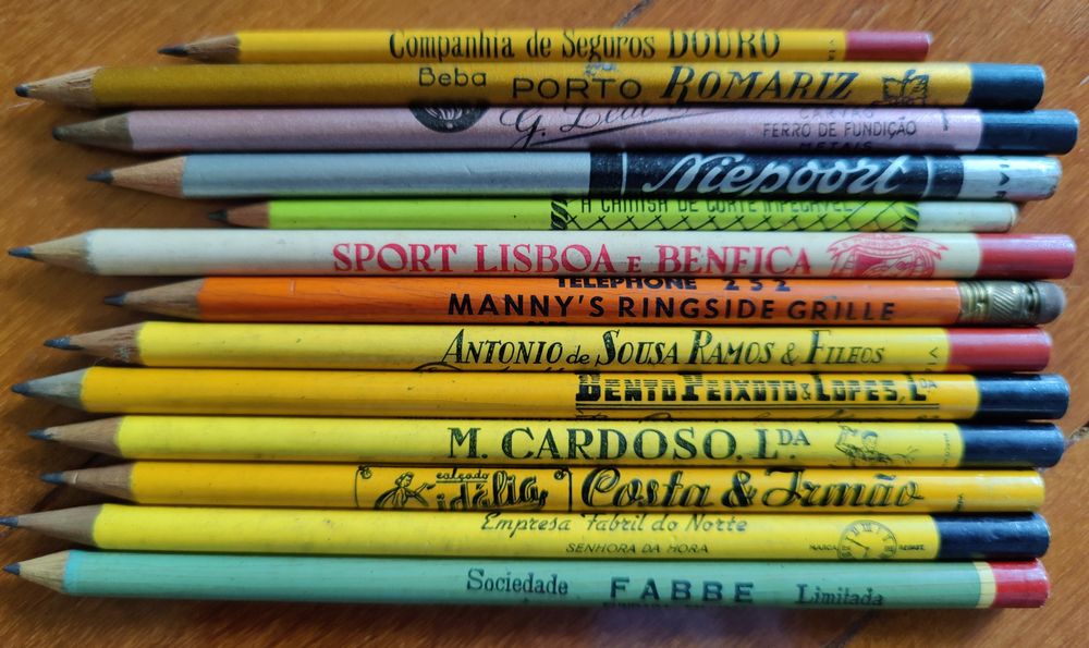 Lápis antigos de publicidade para colecionador