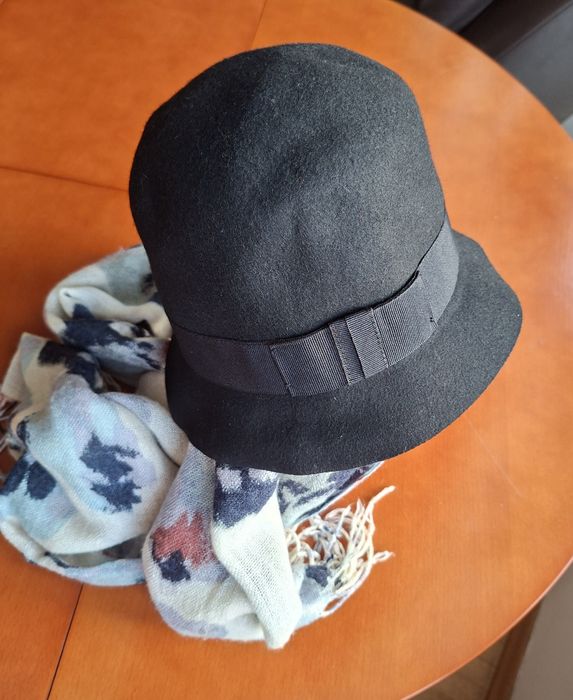 Nowy kapelusz damski czarny 100% wełna