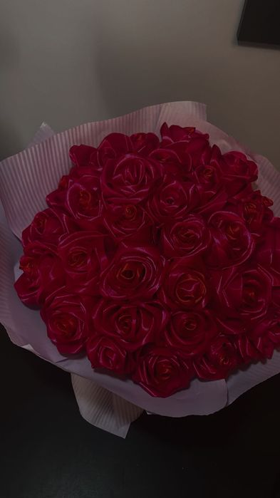 Букет із атласної стрічки