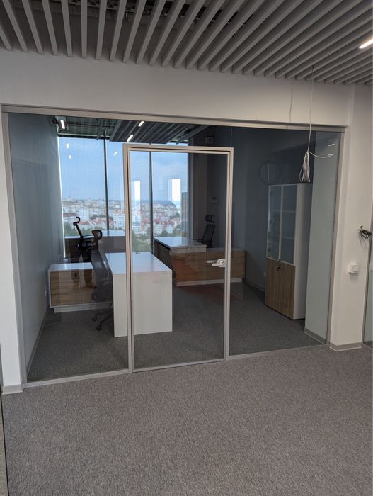 Скляні перегородки, офісні перегородки, скляні двері, автоматика