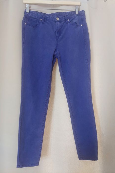 Armani Exchange spodnie fioletowe llyocell rurki trousers premium viol