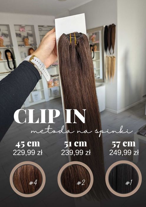 Świetne naturalne włosy na spineczki! HIT 45 cm