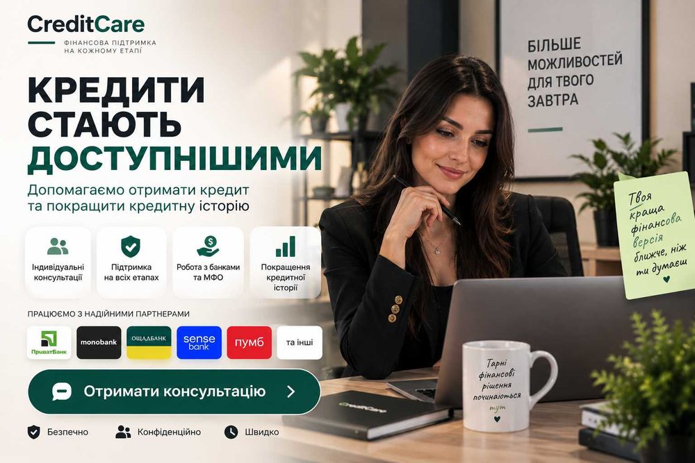 Кредит для ваших планів — допоможемо знайти доступні варіанти