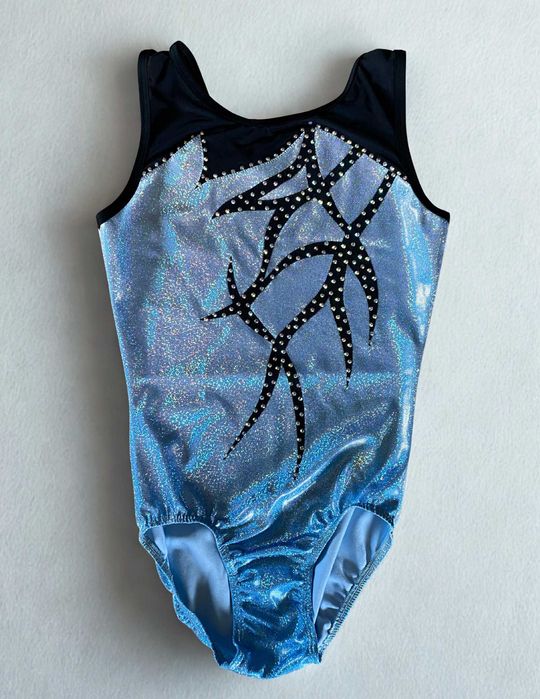 Strój gimnastyczny startowy marki Astraja SHADOW BLUE rozmiar 146