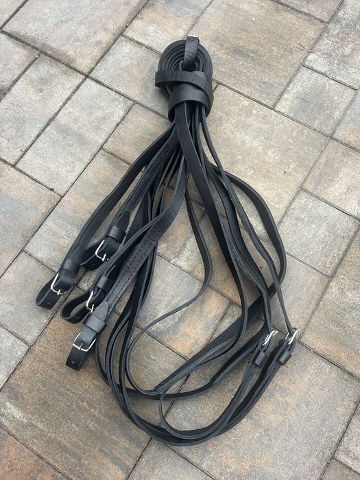 Lejce skórzane parokonne 5,5m długie NOWE