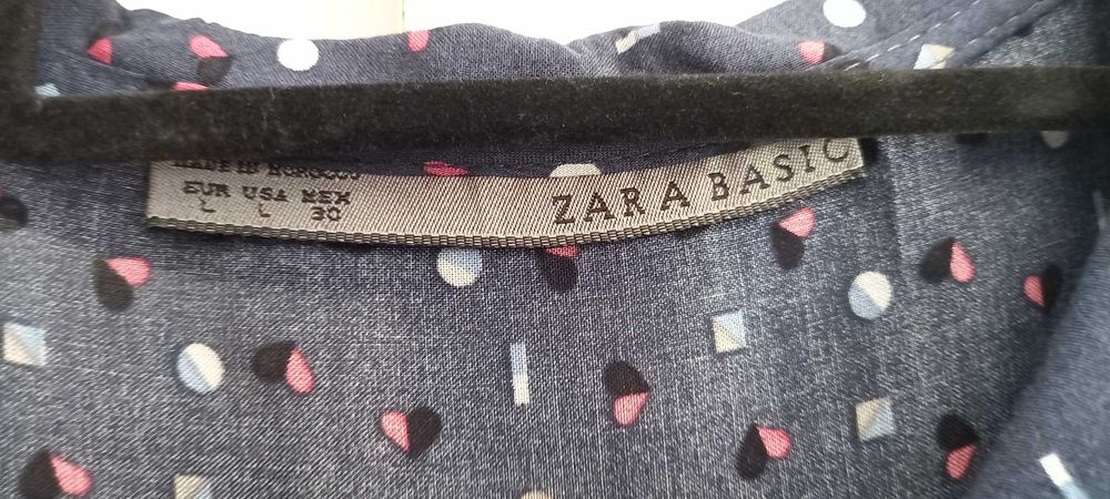 Vestido azul escuro, verão e meia estação - L - Zara