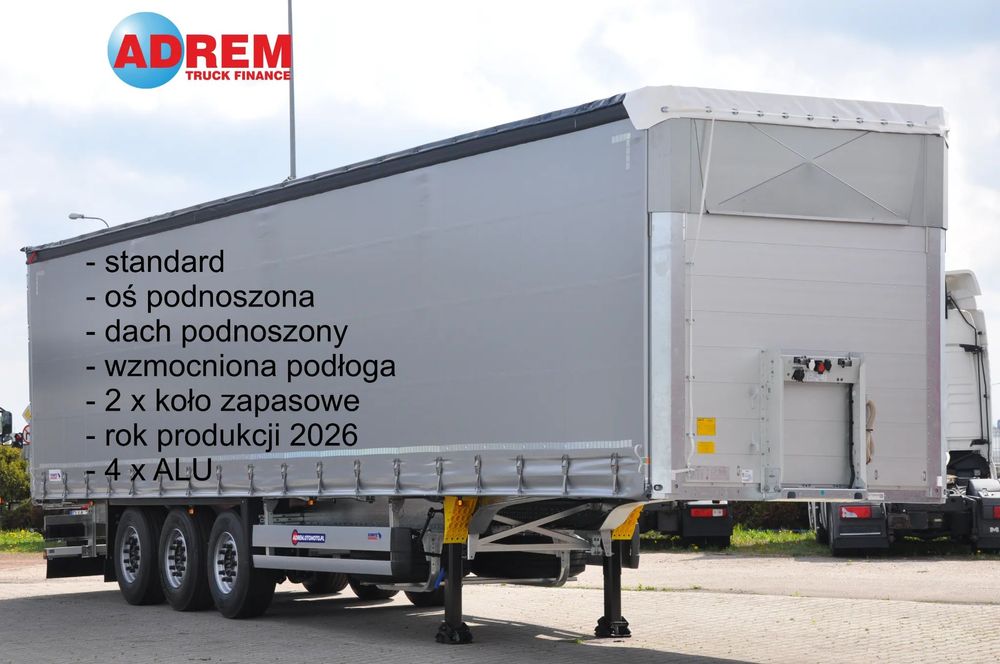 Schmitz Cargobull STANDARD PODNOSZONY DACH PODNOSZONA OŚ DWA KOŁA ZAPASOWE  Odbiór Styczeń 2026 dach podnoszony, oś podnoszona, 2 koła zapasowe !!