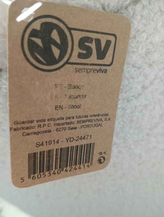 Banco Baú Sempre Viva Bege (Novo) – Puff c/ Arrumação 35cm