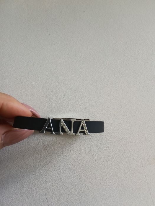 Pulseira elegante em aço e pulseira de borracha