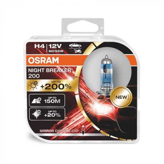 H1/H4/H7 OSRAM Night Breaker+200% 64150NB200/64193NB200/64210NB200