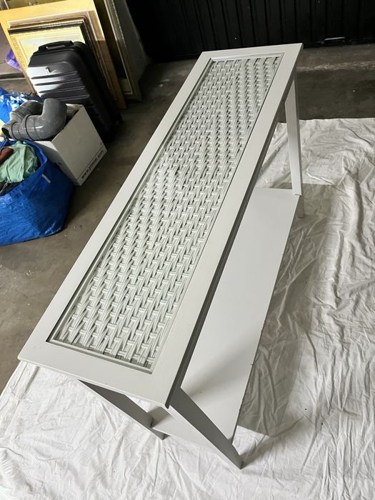 Mesa de vidro branca  decoração