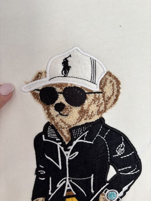 Polo Ralph bluza biala z misiem xxl unisex nowa