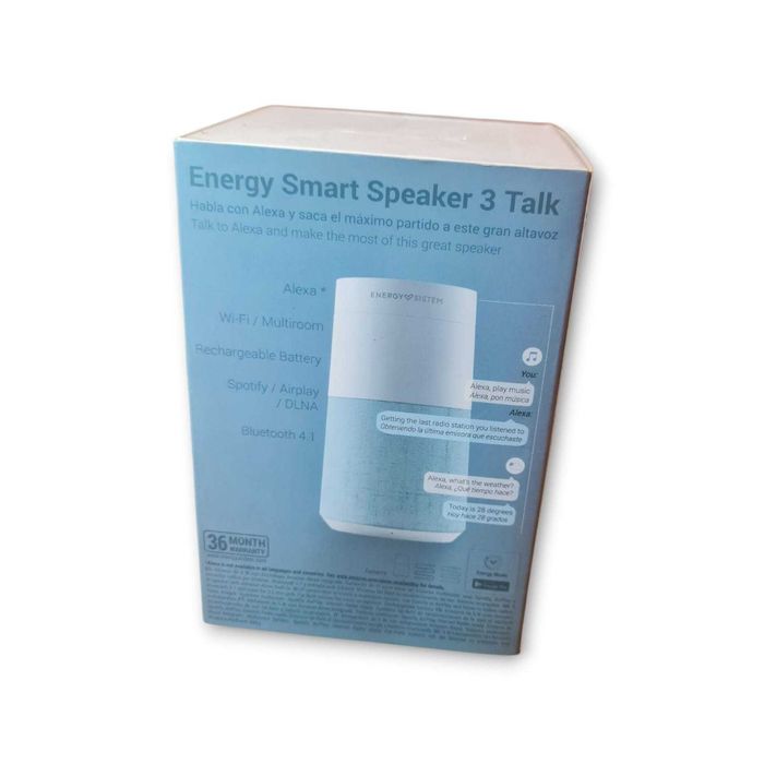 Energy Sistem Smart Speaker 3 Talk (Alexa, Wi-Fi, BT 4.1) c/ caixa