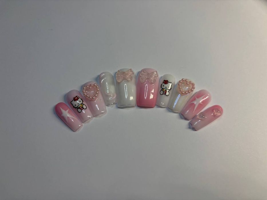 Накладні нігтики + набір для приклеювання