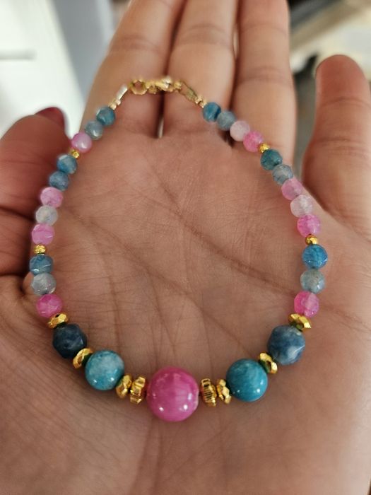 Bransoletka kamienie naturalne Jadeit Agat Hematyt