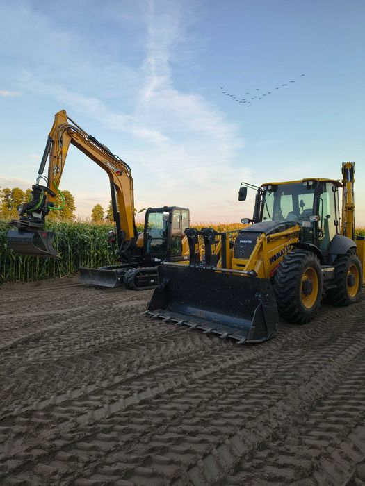 Usługi koparka Minikoparka Koparko Ładowarka Roboty ziemne